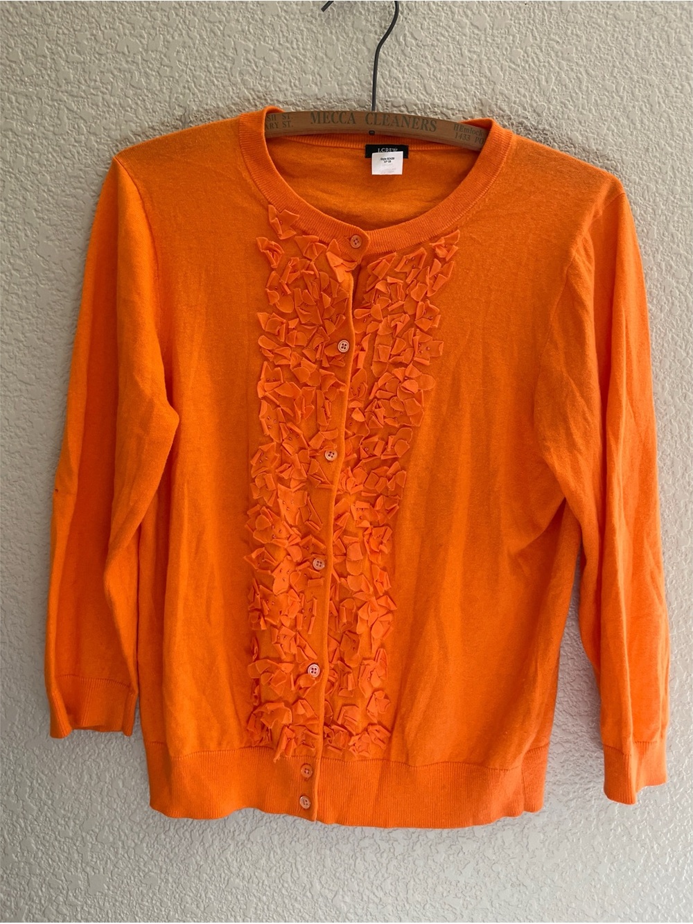 J Crew Orange Cotton Cashmere Blend Cardigan Women’s Size Medium